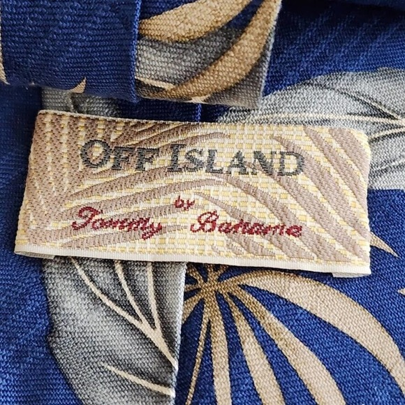 Tommy Bahama Necktie Mens 57"L Blue Tropical Print Silk Hand Made Grandpacore - Picture 6 of 14